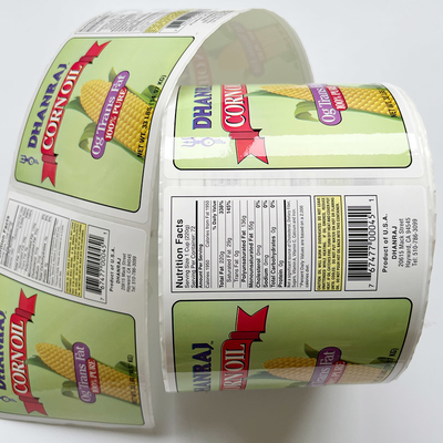 Druk CMYK Naklejki winylowe Opakowania na butelki do żywności Etykiety w rolkach Klej Dostosowana drukarka Etykieta do produktów spożywczych