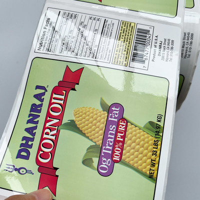 Druk CMYK Naklejki winylowe Opakowania na butelki do żywności Etykiety w rolkach Klej Dostosowana drukarka Etykieta do produktów spożywczych