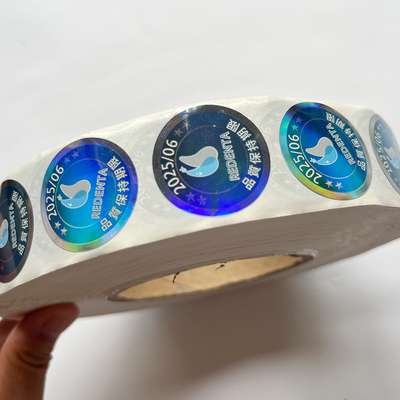 Dostosowane logo Made Label Holograficzna naklejka Efekt tęczy Niestandardowa naklejka z hologramem