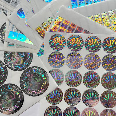 Dostosowane logo Made Label Holograficzna naklejka Efekt tęczy Niestandardowa naklejka z hologramem