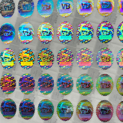Dostosowane logo Made Label Holograficzna naklejka Efekt tęczy Niestandardowa naklejka z hologramem