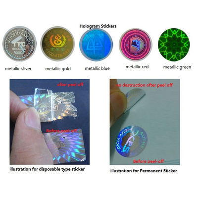 Samoprzylepne laserowe holograficzne etykiety zabezpieczające do szklanej butelki
