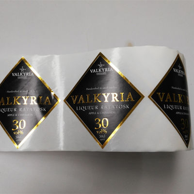 Projekt marki w samoprzylepnej etykiecie na wino w rolkach / arkuszach