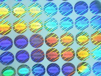 ISO9001 2008 Naklejka z hologramem w kolorze srebrnym CMYK, niestandardowe naklejki z hologramem zabezpieczającym