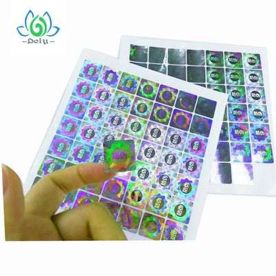 Błyszcząca, ważna naklejka z hologramem ze srebrnej folii, przezroczyste naklejki odporne na manipulacje