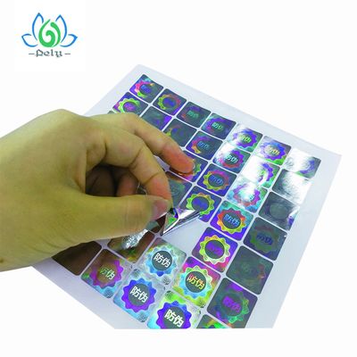 Błyszcząca, ważna naklejka z hologramem ze srebrnej folii, przezroczyste naklejki odporne na manipulacje