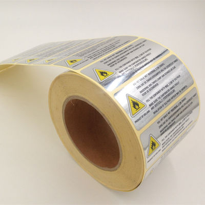 Samoprzylepne naklejki z folii aluminiowej PET z nadrukiem srebrnym