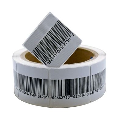 Anti Theft RF 4 * 4cm Miękka etykieta z kodem kreskowym Etykieta Etykieta 8,2 MHz EAS Security Rolka z kodem kreskowym