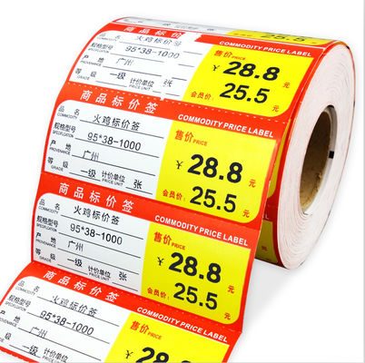 Etykiety na półki w supermarkecie Puste naklejki z cenami CMYK