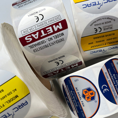 60mm 40mm Wodoodporne naklejki wycinane Błyszcząca naklejka samoprzylepna Rolka papieru