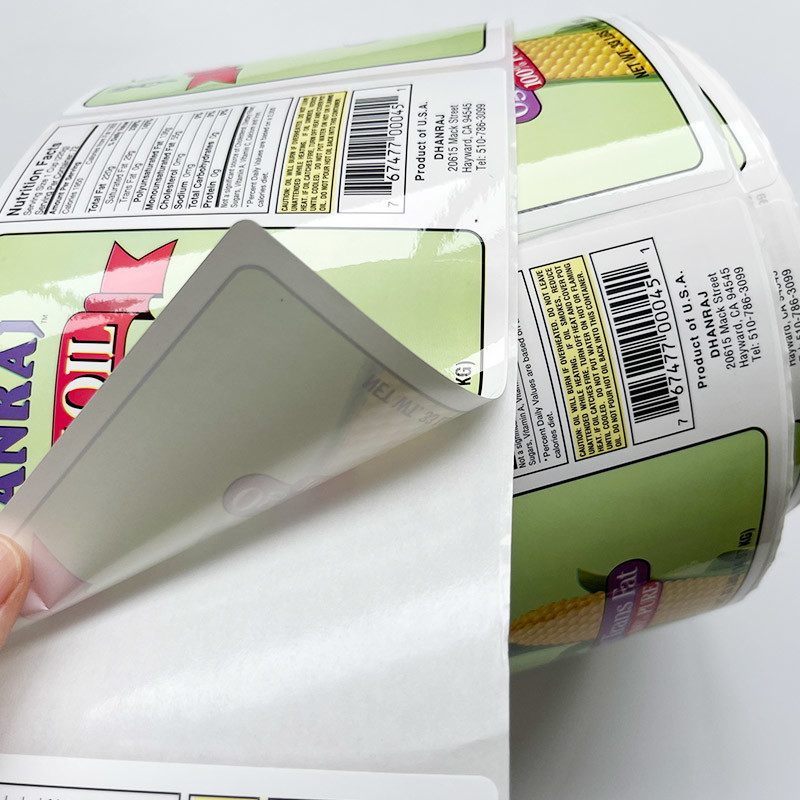 Druk CMYK Naklejki winylowe Opakowania na butelki do żywności Etykiety w rolkach Klej Dostosowana drukarka Etykieta do produktów spożywczych