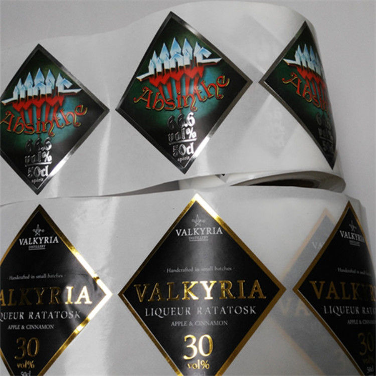 Projekt marki w samoprzylepnej etykiecie na wino w rolkach / arkuszach